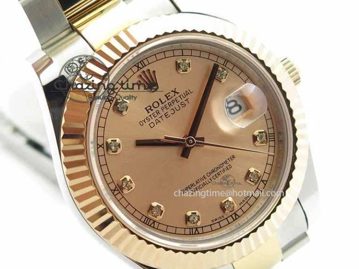 MiroTime 0201 DateJust II 41mm SS RG BP Maker Best Edition RG Diam Dial On SS RG Bracelet SA Efficient 3712